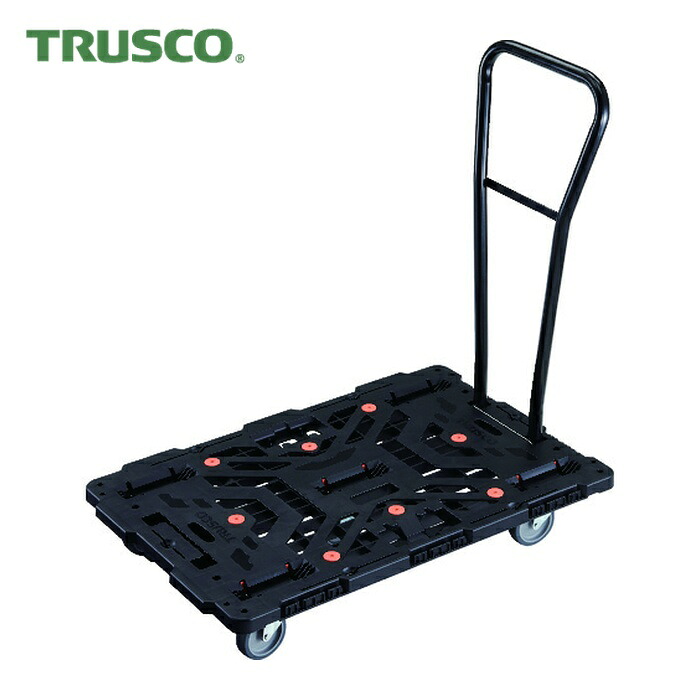 トラスコ TRUSCO 連結式樹脂製平台車 ビートル 900X600 自在5輪 脱着式ハンドル付 (1台) BT900J5H-E100|工具ランド いたわり館