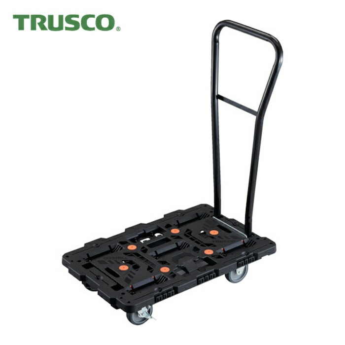 トラスコ TRUSCO 連結式樹脂製平台車 ビートル 700X450 自在3輪 内2輪ストッパー付 脱着式ハンドル付 (1台) BT700J3S2H-E100｜工具ランド　いたわり館