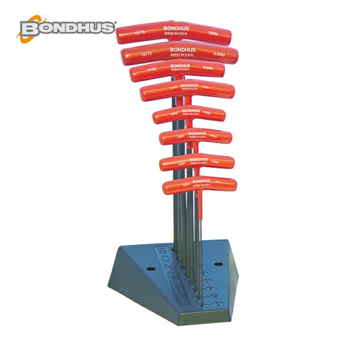 ボンダス BONDHUS BTX80M/S ボールポイント六角T-ハンドル セット8本組(2-10mm+スタンド) No.13189 (1S)