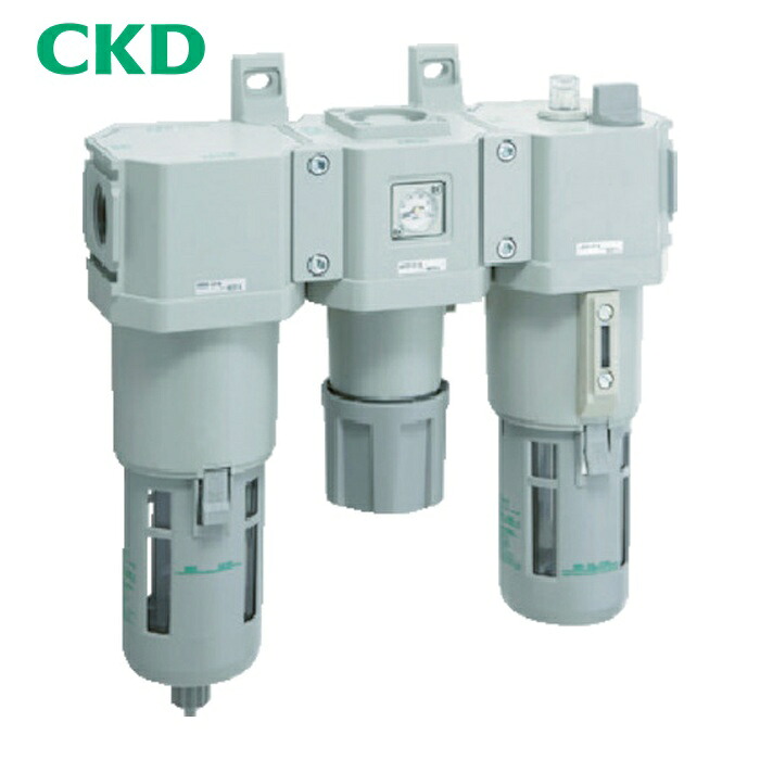 CKD C3000-10-W-F FRLユニット F.R.Lコンビネーション 標準白色シリーズ Rc3/8 フィルタ・手動付オートドレン (1S)|工具ランド いたわり館