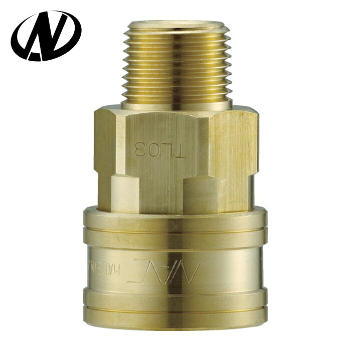 ナック NAC CTL08SM2 クイックカップリング TL型 真鍮製 メネジ取付用ソケット Rc1 (1個)