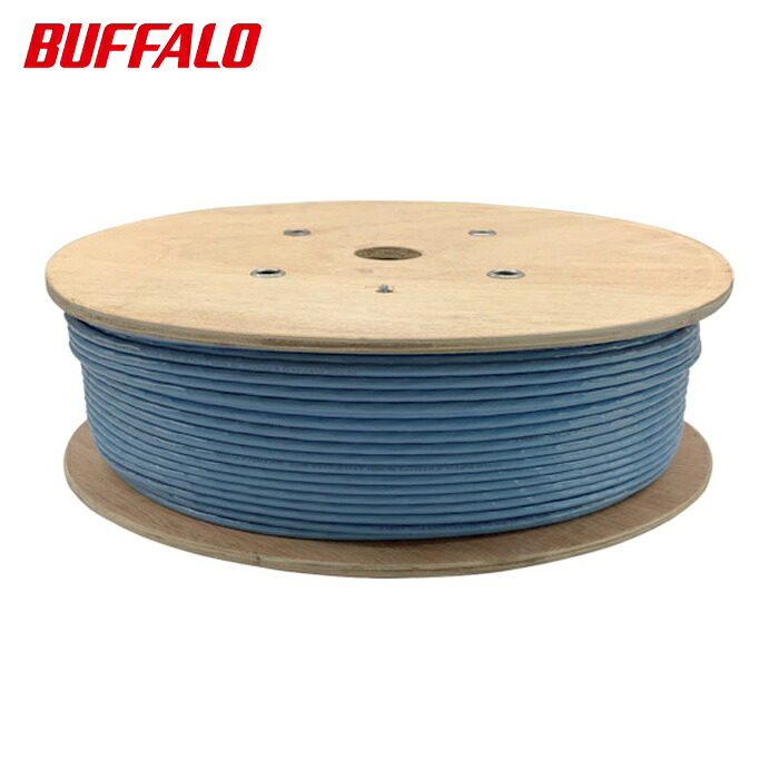 バッファロー Cat6A LANケーブル 単線 300m ブルー (1個) BL6A3000BL