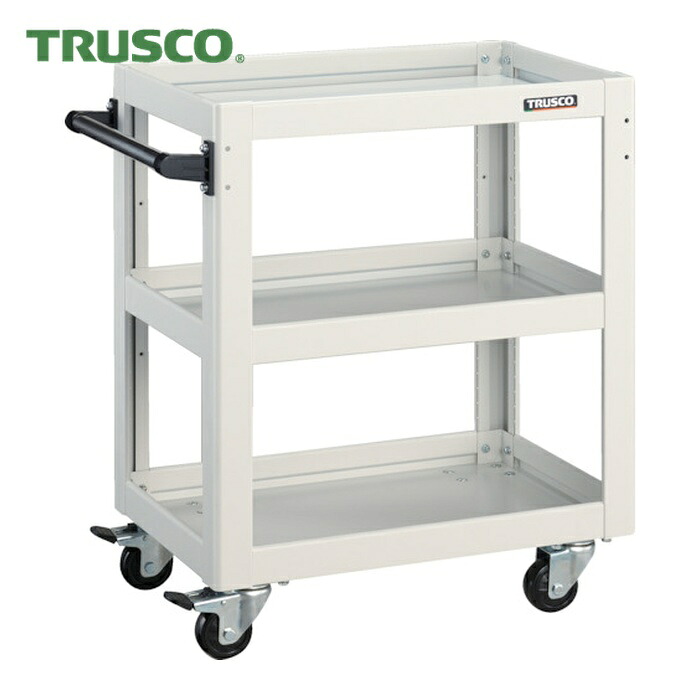 トラスコ TRUSCO ツールワゴン ドルフィン 600X400 4輪自在 ホワイト (1台) DLWS-763J-W｜工具ランド　いたわり館 18,626円