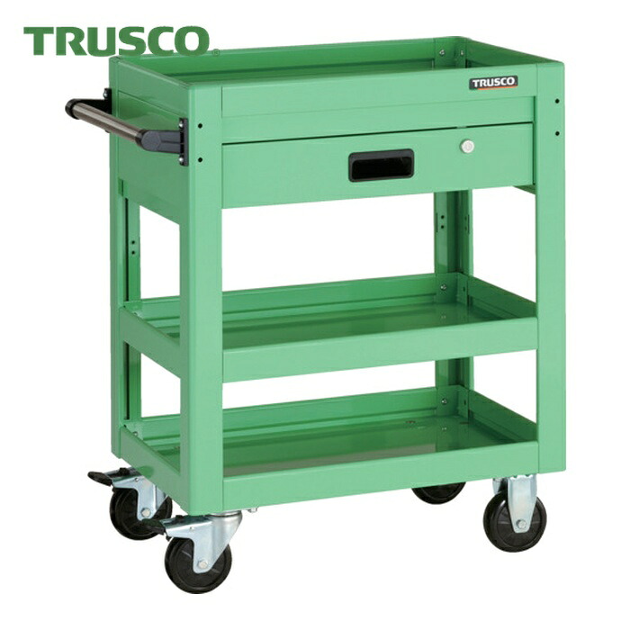 トラスコ TRUSCO ツールワゴン ドルフィン 600X400 1段引出 ヤンググリーン (1台) DLWS-763V-YG｜工具ランド　いたわり館