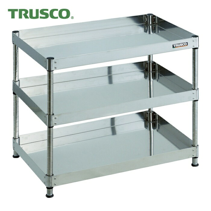トラスコ TRUSCO ステンレスワゴン 304クリーンフェニックス ラック型 900X600 3段 (1台) CPE3-R793|工具ランド いたわり館