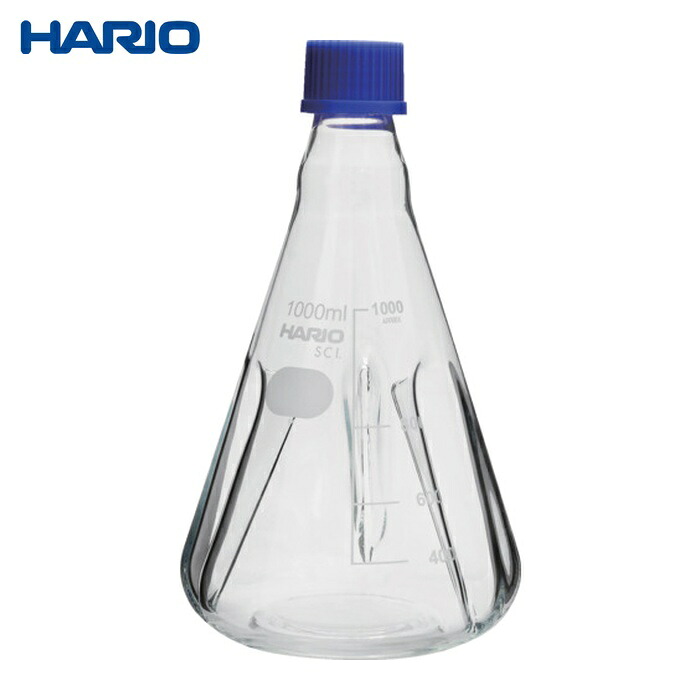 ハリオ HARIO バッフル付きねじ口三角フラスコ 1,000mL (1個) BNSF-1L-SCI