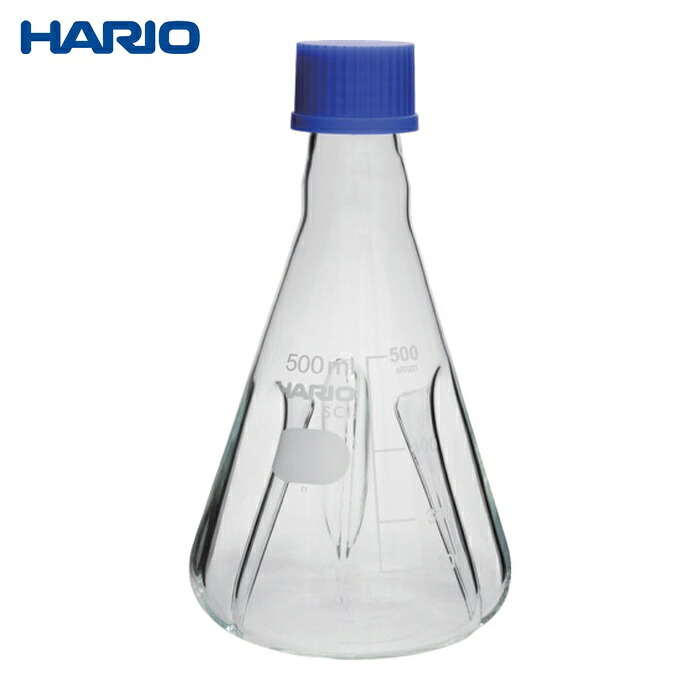 ハリオ HARIO バッフル付きねじ口三角フラスコ 500mL (1個) BNSF-500-SCI