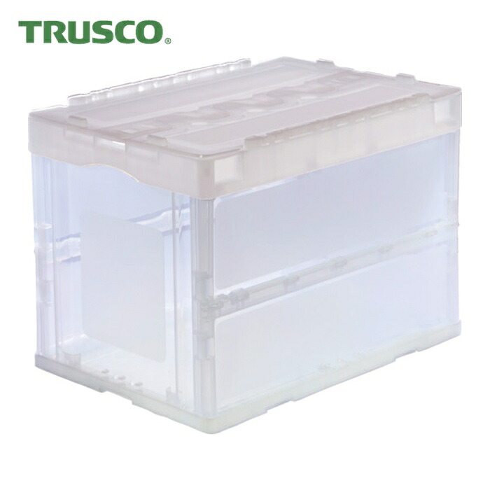 トラスコ TRUSCO (まとめ買い)オリコン 折りたたみ入れもの60L スライドロックフタ付 澄み切った 10個 (1S) CRSC60N-TM-10P