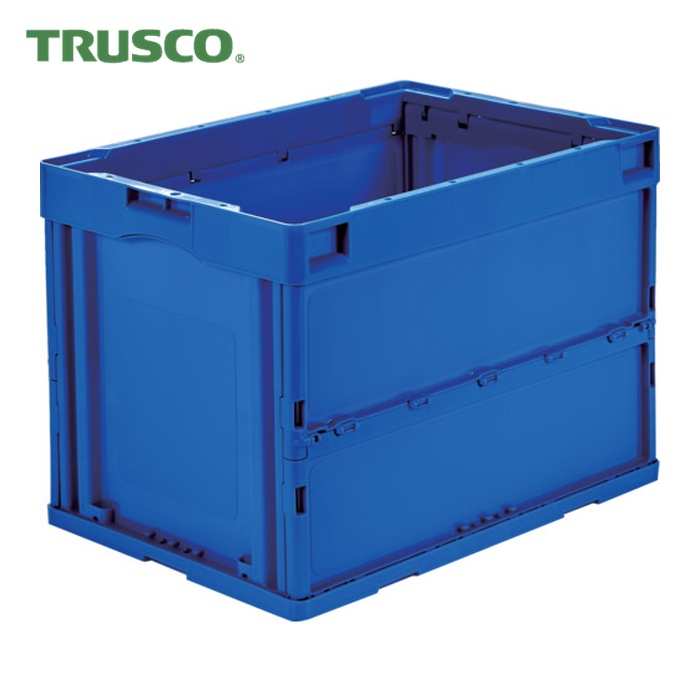 トラスコ TRUSCO (まとめ買い)オリコン 折りたたみ入れもの60L うす暗い青み 10個 (1S) CRS60N-DB-10P