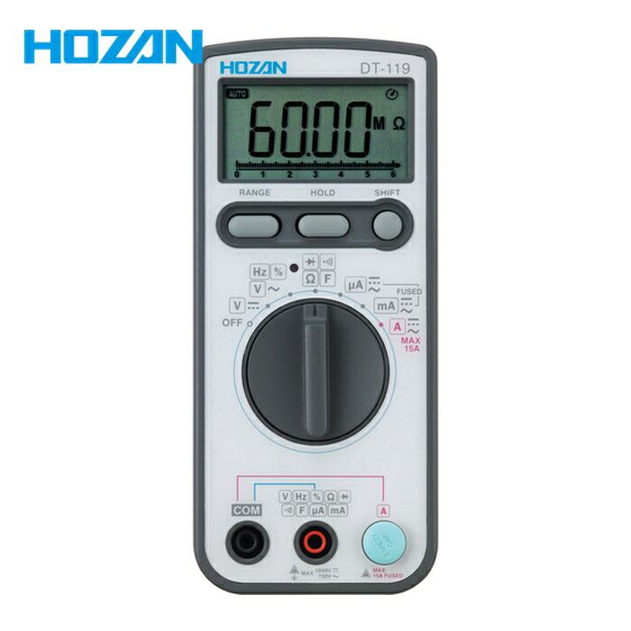 ホーザン HOZAN DT-119 デジタルマルチメータ (1台)｜工具ランド　いたわり館 11,153円