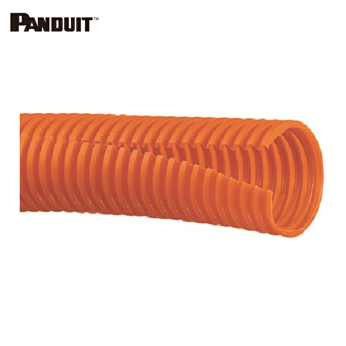 パンドウイット PANDUIT CLT150F-X3 コルゲートチューブ ポリエチレン スリット付オレンジ 内径37.6 3.04m (1巻)