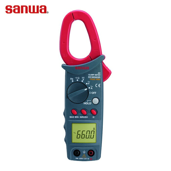 三和灯し火表示計器 SANWA DCM660R 真の効き目値相応うデジタルクランプメータ (1台)