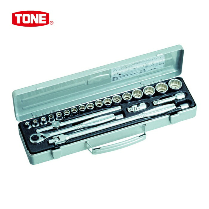 TONE トネ CX3172 ソケットレンチセット 6角12角タイプ 差込角9.5mm 24点セット (1S)