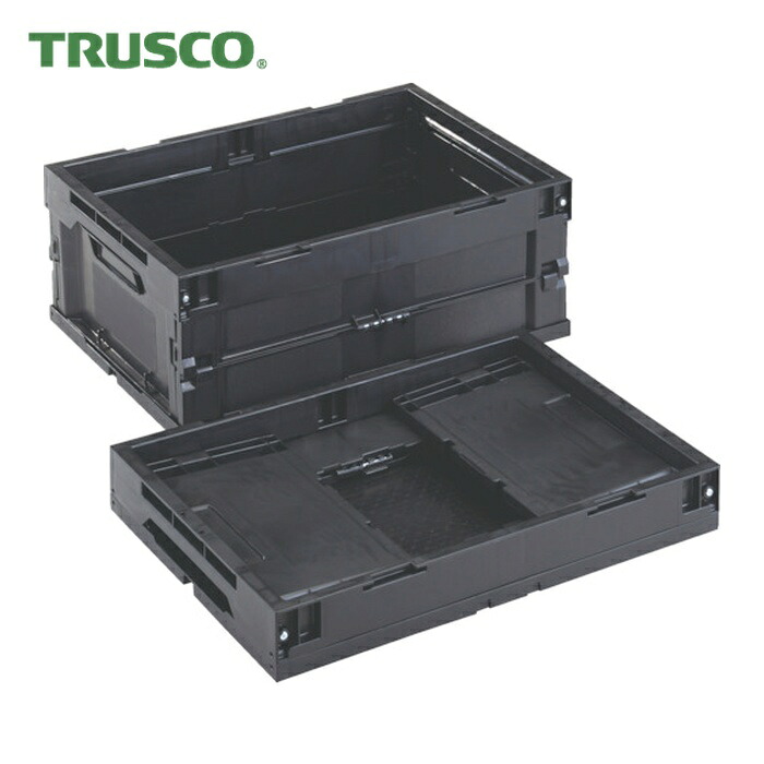 トラスコ TRUSCO オリコン 導電性折り畳みコンテナ 30L 黒 (1個) CR-S30-EA