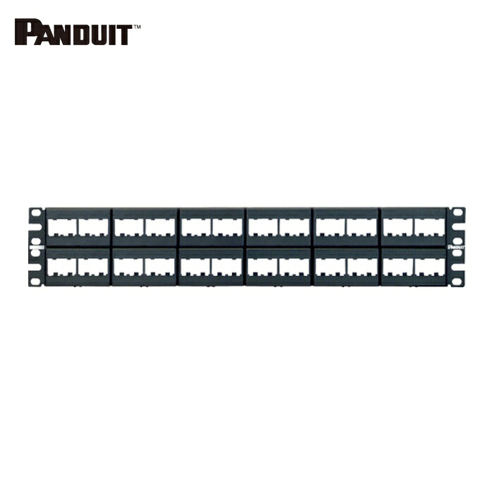 パンドウイット PANDUIT CPP48WBLY モジュラーパッチパネル枠 4ポートフェースプレートタイプ 48界面 2U CPP48WBLY (1個)