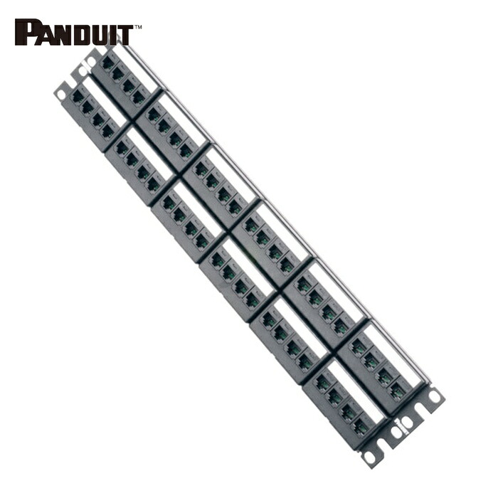 パンドウイット PANDUIT CPPKL6ATG48WBL カテゴリ6Aモジュラーパッチパネルキット 4ポートフェースプレートタイプ 48ポート 2U CPPKL6ATG48WBL (1個)｜工具ランド　いたわり館