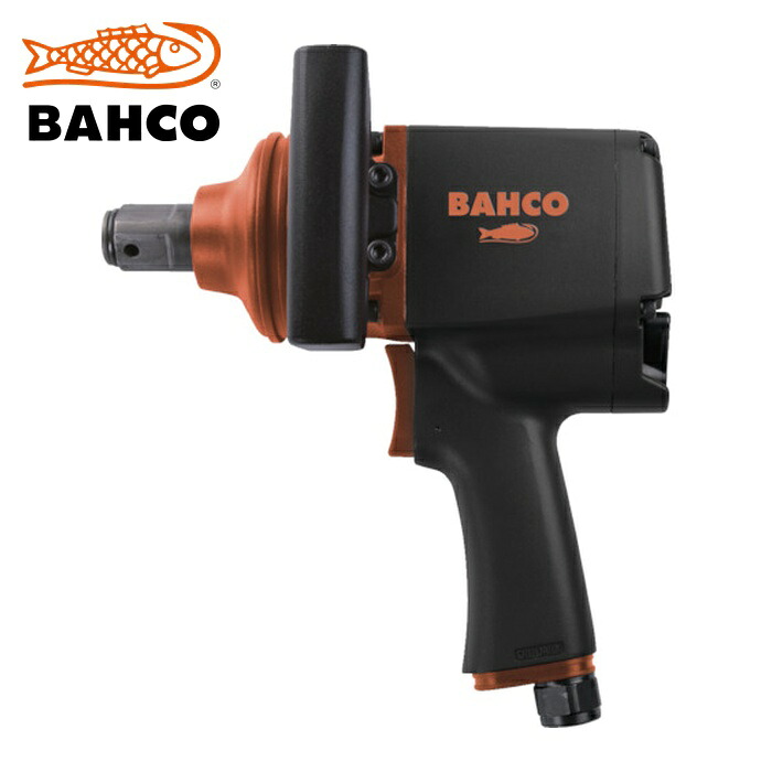 バーコ BAHCO BP905P エアインパクトレンチ 1運転 ソケット差込角25.4粍 最高限度締付トルク2441N・m 全長378粍 (1台)