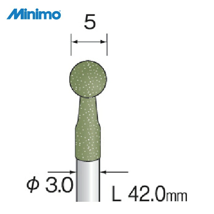 ミニター Minimo DB3105 研磨用ゴム砥石 WA ミディアム#320 φ5 (10本入) (1Pk)