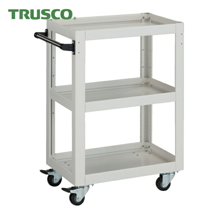 トラスコ TRUSCO ツールワゴン ドルフィン 高さ調節式 W600 4輪自在 ウレタン車輪 ホワイト (1台) DLWS-A963UJ-W｜工具ランド　いたわり館