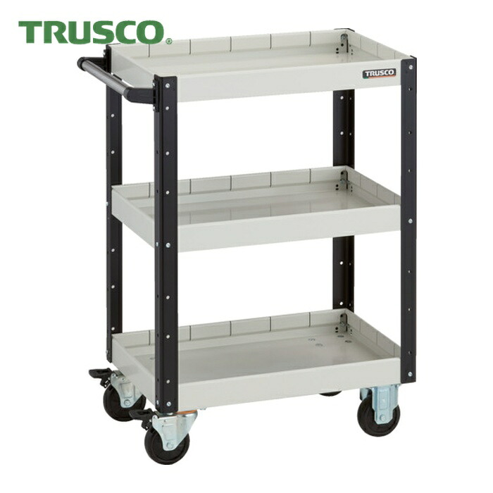 トラスコ TRUSCO ツールワゴン イーグルワゴン 600X400XH880 深型3段 ホワイトブラック (1台) EGW-963F3-WBK|工具ランド いたわり館