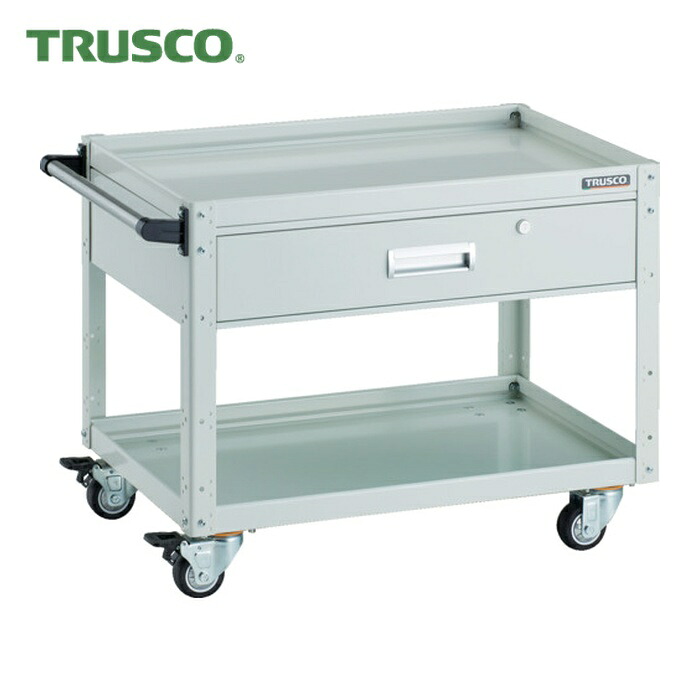 トラスコ TRUSCO ツールワゴン イーグルワゴン 750×500×H600 引出付 ウレタン4輪自在 ホワイト (1台) EGW-672VUJ-W