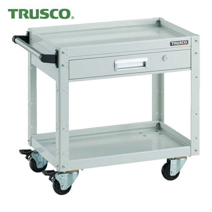 トラスコ TRUSCO ツールワゴン イーグルワゴン 600X400 引出付 4輪自在 ホワイト (1台) EGW-662VJ-W