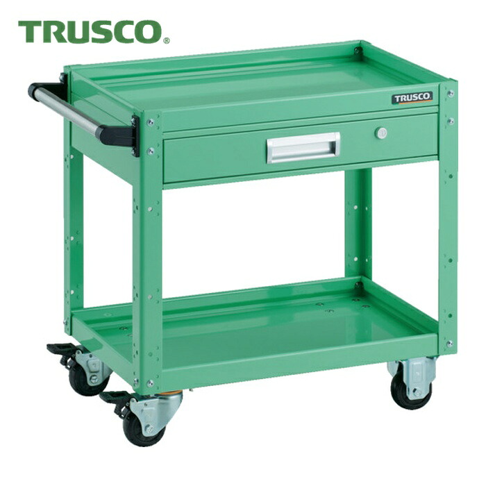 トラスコ TRUSCO ツールワゴン イーグルワゴン 600X400XH600 引出付 ヤンググリーン (1台) EGW-662V-YG