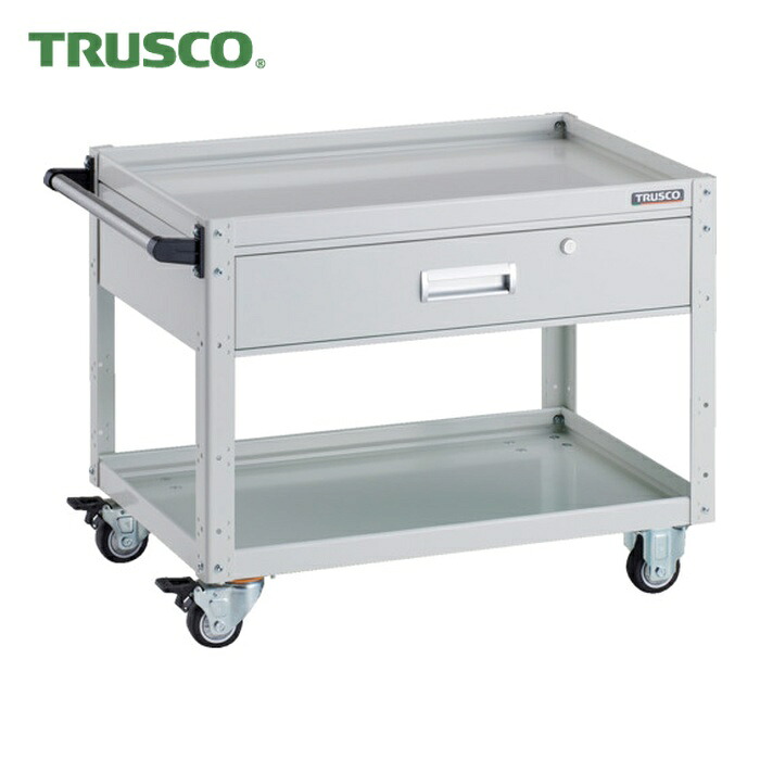 トラスコ TRUSCO ツールワゴン イーグルワゴン 750×500 深型1段引出付 ウレタン車輪 ホワイト (1台) EGW-672YU-W