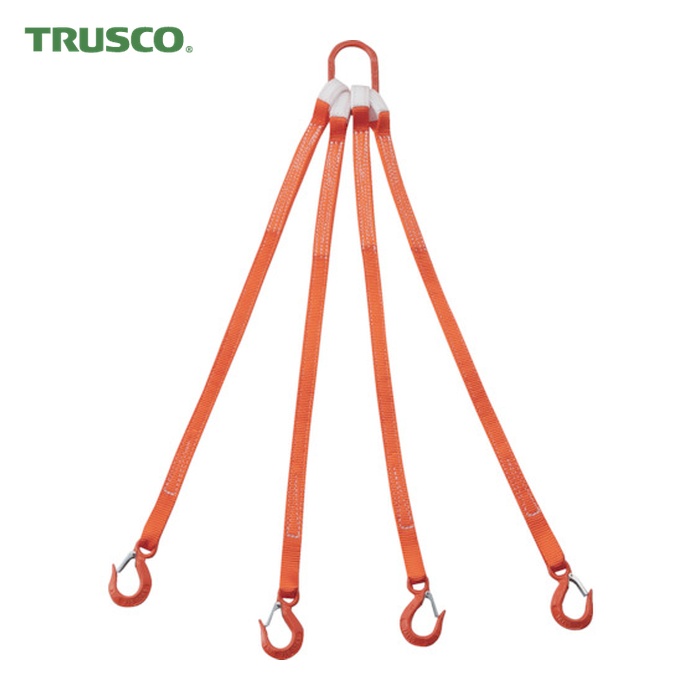 トラスコ TRUSCO 4本吊ベルトスリングセット 25mm幅X1m 吊り角度60°時荷重0.86t(最大使用荷重1t) (1S) G25-4P10-0.86