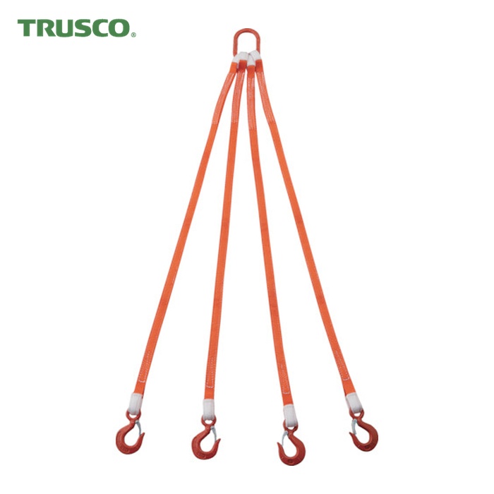 トラスコ TRUSCO 4本吊ベルトスリングセット 25mm幅X1.5m 吊り角度60&deg;時荷重1.72t(最大使用荷重2t) (1S) G25-4P15-1.72｜工具ランド　いたわり館