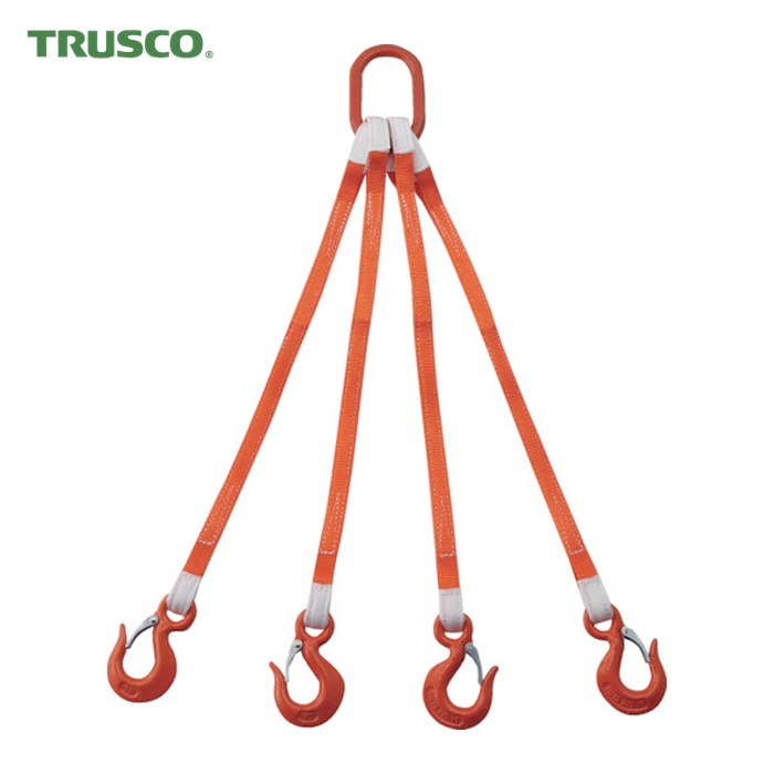 トラスコ TRUSCO 4本吊ベルトスリングセット 25粍幅X1m 吊り角度60°時掛け目2.58t(最大限度当て嵌める掛け目3t) (1S) G25-4P10-2.58