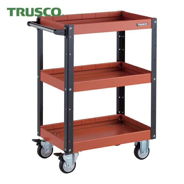 トラスコ TRUSCO ツールワゴン イーグルワゴン 600X400XH880 深型3段ウレタン車輪 ブラック/オレンジ (1台) EGW-963F3U-ORBK|工具ランド いたわり館