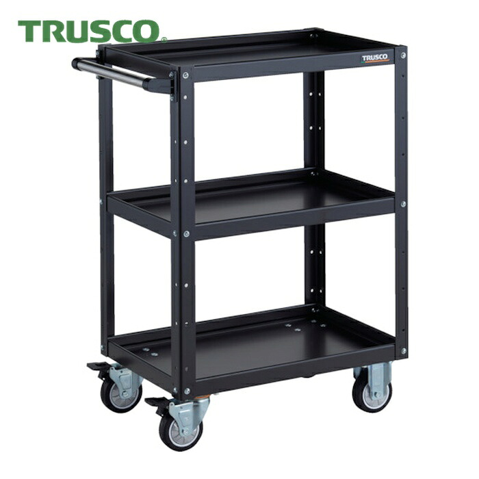 トラスコ TRUSCO ツールワゴン イーグルワゴン 600X400XH880 ウレタン車輪 ブラック (1台) EGW-963U-BKBK｜工具ランド　いたわり館