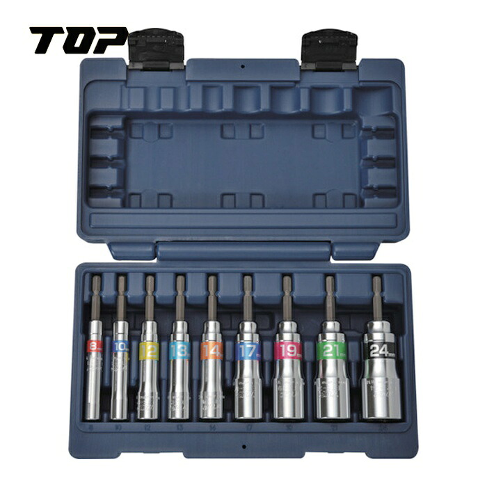 TOP トップ工業 ETS-824S 電動ドリル用強軸ソケットセット (1個)
