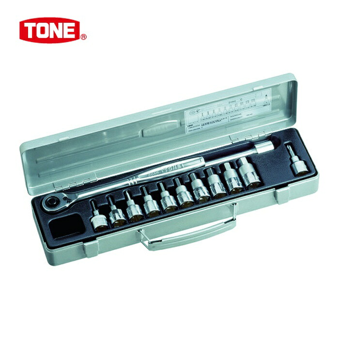 TONE トネ HB4112 ヘキサゴンソケットレンチセット 吋目 13pcs (1S)