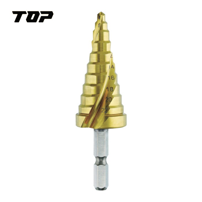 TOP トップ工業 ESD-422SG 電動ドリル用六角シャンクスパイラルステップドリル ゴールドタイプ (1本)｜工具ランド　いたわり館