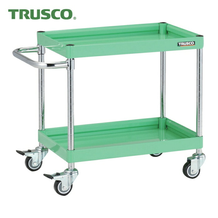 トラスコ TRUSCO ツールワゴン ファルコンワゴン 600×400 ウレタン車輪 ヤンググリーン (1台) FAW-662U-YG