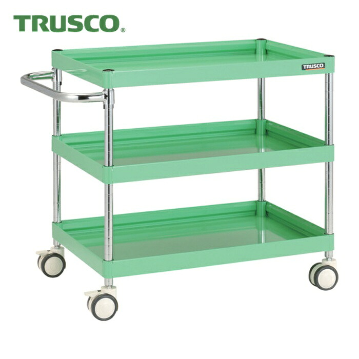 トラスコ TRUSCO ツールワゴン ファルコンワゴン 750×500 ウレタン双輪車 ヤンググリーン (1台) FAW-773D-YG