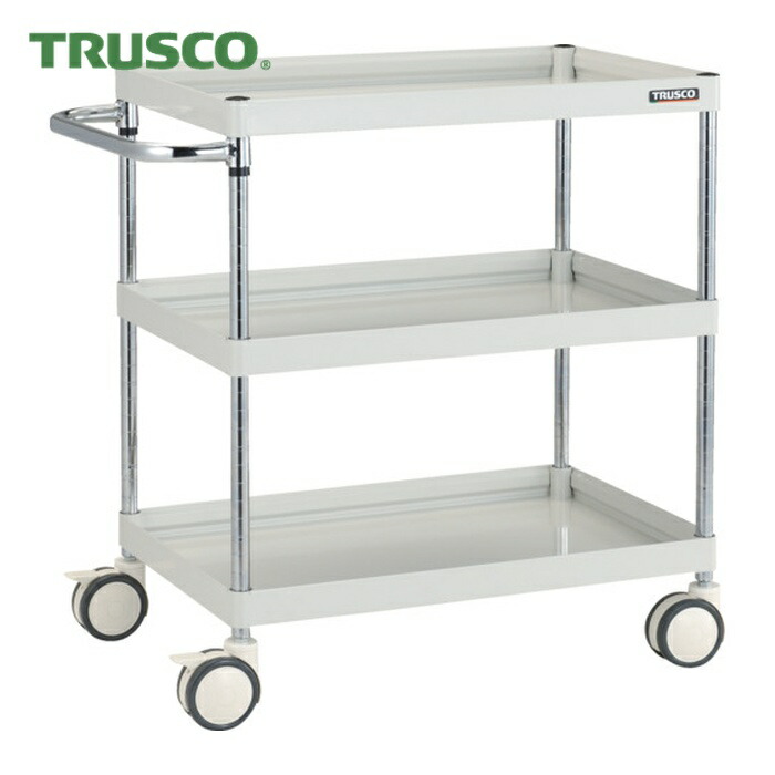 トラスコ TRUSCO ツールワゴン ファルコンワゴン 750×500 ウレタン双輪車 ホワイト (1台) FAW-973D-W