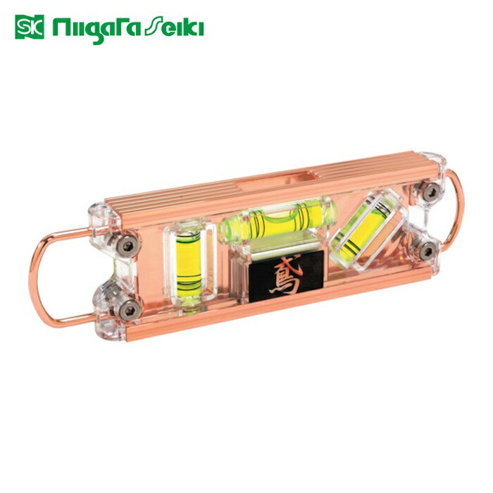 SK 新潟精機 ED-TBPPGG 気泡管水準器器 鳶気泡管水準器PRO サクラ色ゴールド (1個)