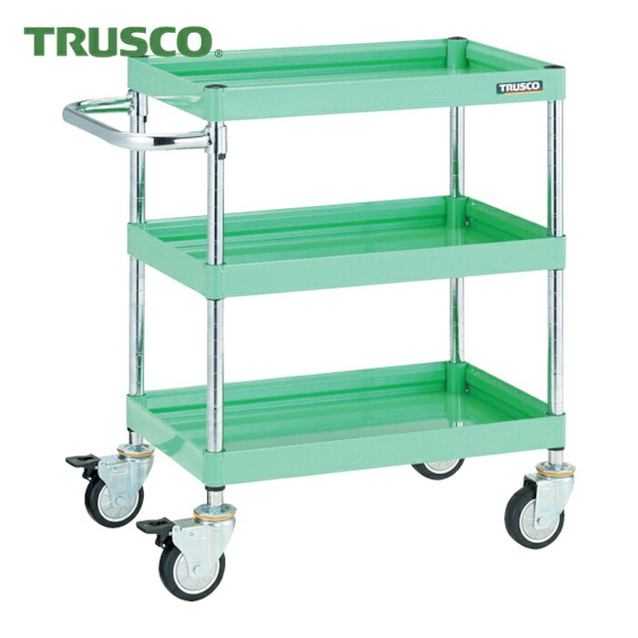 トラスコ TRUSCO ツールワゴン ファルコンワゴン 900×600 ウレタン車輪 ヤンググリーン (1台) FAW-793U-YG