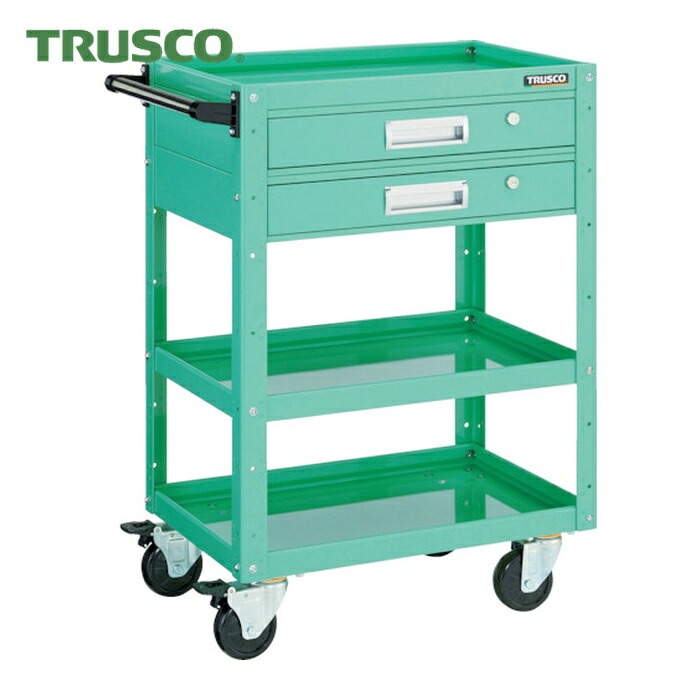 トラスコ TRUSCO ツールワゴン イーグルワゴン 750X500 引出付 4輪自在 ヤンググリーン (1台) EGW-973V2J-YG|工具ランド いたわり館