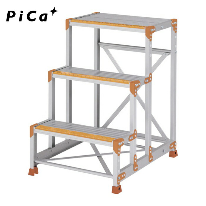 ピカ Pica FGK-3690 作業台 FGK型 3段W600×D400×H900 踏面くつ底キャッチャータイプ (1台)