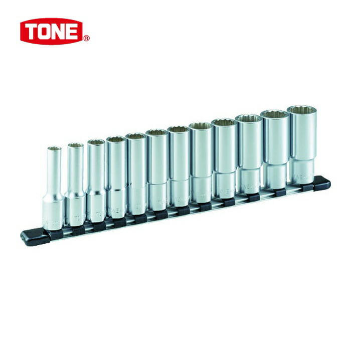 TONE トネ HDBL412 ディープソケットセット(12角・ホルダー付)インチサイズ 12pcs (1S)