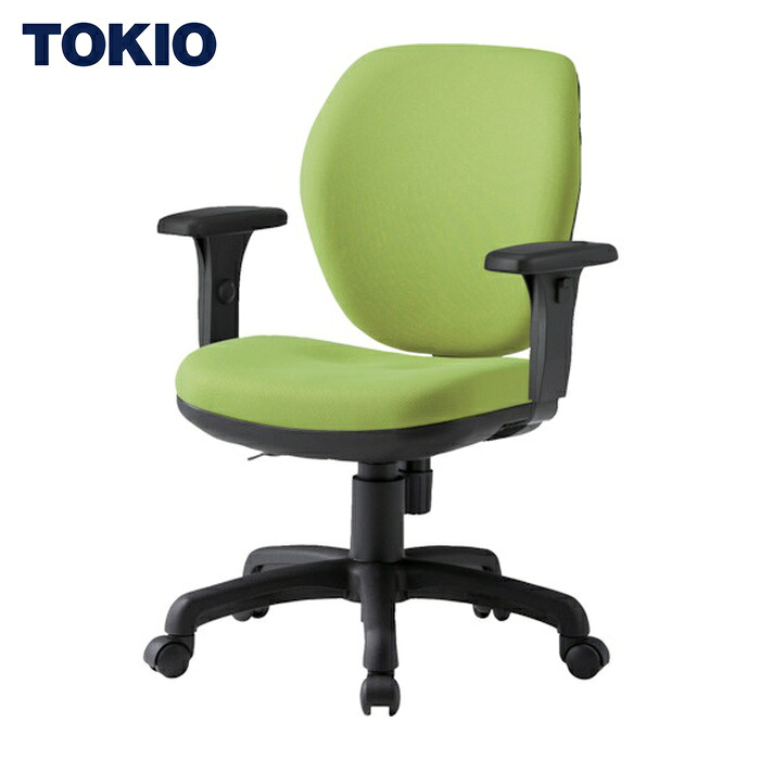 TOKIO オフィスチェア T字肘付 モスグリーン (1脚) FST-77AT-MG