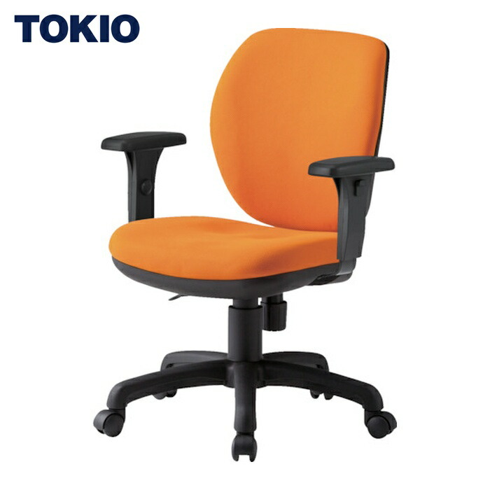 TOKIO オフィスチェア T字肘付 オレンジ (1脚) FST-77AT-OR