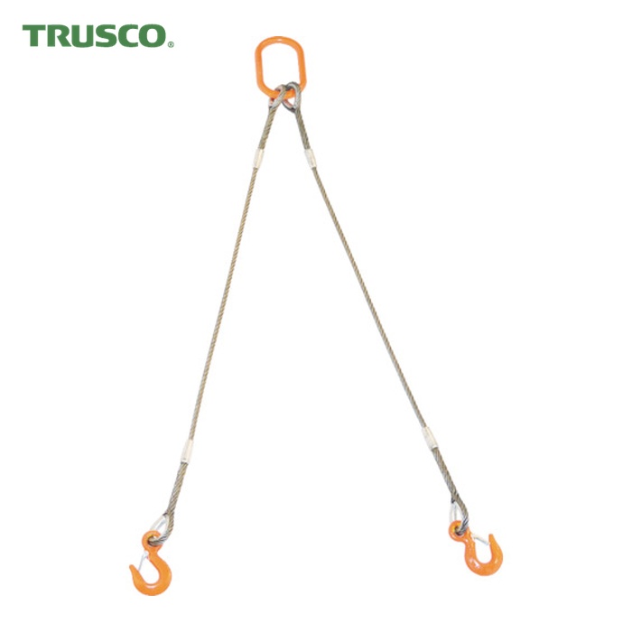 トラスコ TRUSCO 2本吊り玉掛けワイヤロープスリング Wスリング 引っ掛かり付き添い人 9mmX3m (1S) GRE-2P-9S3
