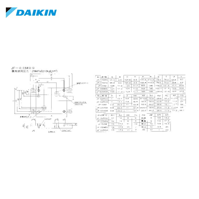 ダイキン DAIKIN JF-02M03 サブプレート 接続口径Rc3/8 (1個)|工具ランド いたわり館