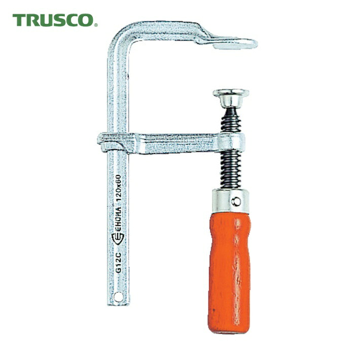 TRUSCO エホマクランプ 木ハンドル 最大口開400mm深さ120mm (1丁) G-40C12