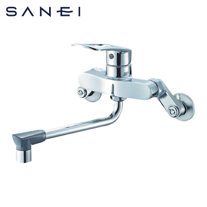 SANEI 三栄水栓 K17110EDK-13 シングル混合栓 エコ 寒冷地用 パイプの長さ190mm (1台)